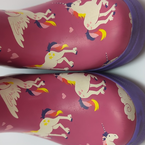 Hatley Girls Kids Printed Rain Boots Rainbow Unicorns 🌈 🦄 - Picture 11 of 14